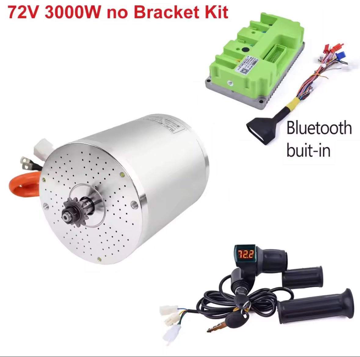 72v 3000w motor and controller kit